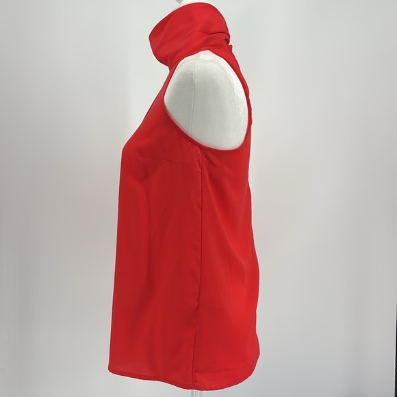 Banana Republic Factory Tie Neck Halter Top Women’s Size XS in Bright Red Orange - Picture 2 of 7